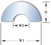 Half-Circle with Notch Dimension