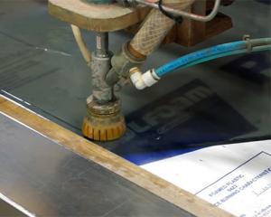 RV Window being manufactured