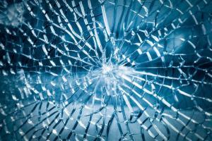 broken toughened glass