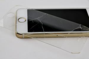 damaged tempered glass