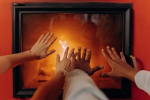glass fireplace screen