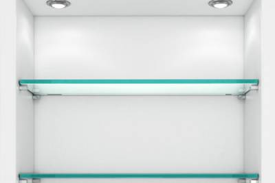 two-layer custom glass shelves