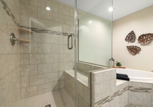 half glass wall shower